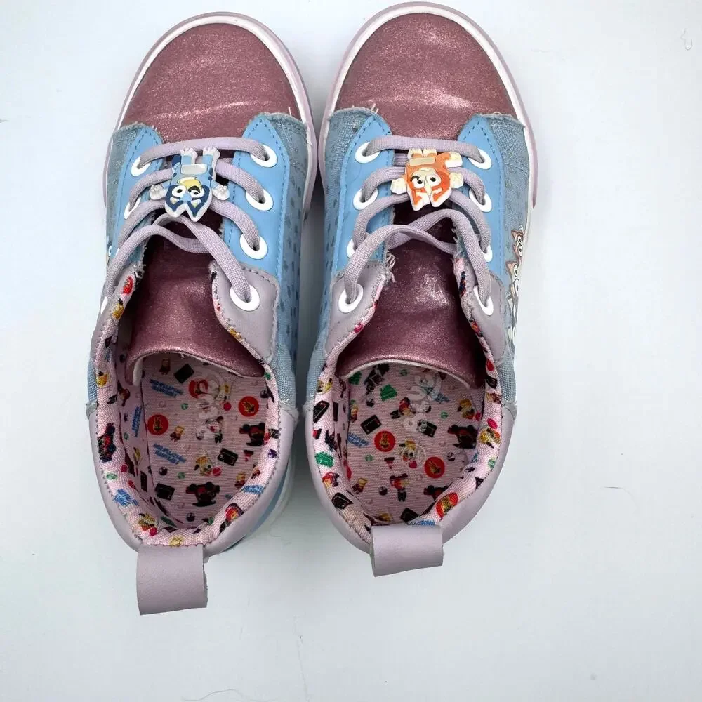 Bluey & Bingo Kids Glitter Low Top Casual Shoes Toddler Little Kids Size 13 Blue